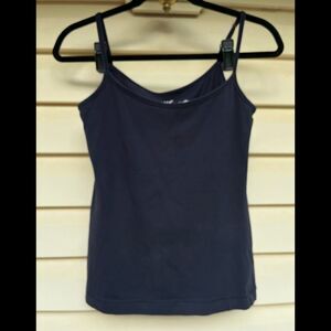 H&M dark blue thin straps tank top, great condition, nice and stretchy, Small